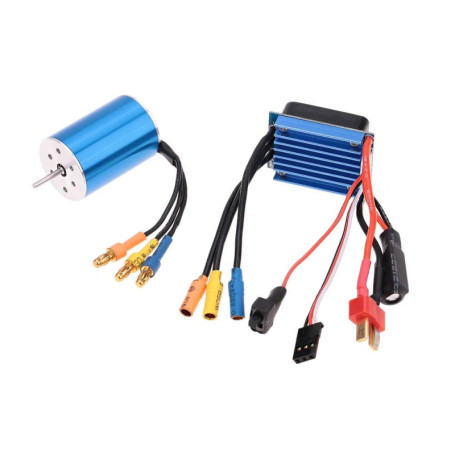 DollaTek 2435 4800KV 4P Moteur brushless sans capteur avec ESC sans balais 25A Controller régulateur de Vitesse électrique pour 