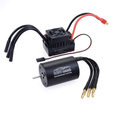 DollaTek étanche 3650 3900KV Moteur brushless avec 60A ESC Pour jouet de camion de voiture RC 1/10