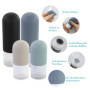 Lot de 17 bouteilles de voyage à remplir, en silicone, kit de voyage avec autorisation TSA - Rechargeables - Gadgets de voyage -