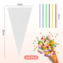 Lot de 100 sachets en plastique transparent de 13 x 25 cm, Transparent OPP Pochette Emballage Bonbon avec liens torsadés pour em