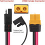 MEIRIYFA Câble d'extension adaptateur SAE vers XT60, câble XT-60 femelle vers SAE avec 12 AWG pour station d'alimentation de gén