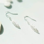 Boucles d'oreilles en Argent 925 Femme Boucles d'oreilles Pendantes Plume Boucles d Oreilles pour Femme
