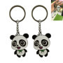 Zwenjuan Porte-Clés Panda,2 Pièces Porte-clés en métal,Cadeau Panda,Porte-clés Animaux Panda Bear Porte-clés Pendentif en métal,
