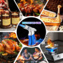 Chalumeau Butane Rechargeable 4 Flammes Puissantes – Mini Chalumeau de Cuisine Réglable pour Crème Brûlée, Pâtisserie, BBQ et Us