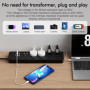 Multiprise avec Interrupteur de Sécurité Indépendant, Multiprise avec USB C, 5 Prises Universelles, 4 Ports USB-C et 2 Ports USB