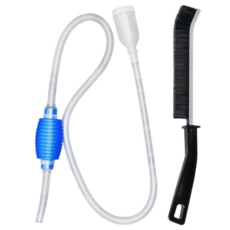 EHDWXVZM 1 tuyau d'eau d'aquarium, 1 brosse, changement d'eau d'aquarium, nettoyeur de sable, pompe à siphon manuelle, filtre de