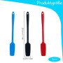 Lot de 3 spatules en silicone résistantes à la chaleur - 3 couleurs - Longue poignée anti-adhésive - 28 cm - Grattoir à pâte en 