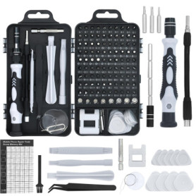 Kit de tournevis de précision 122 en 1 - Mini kit d'outils de précision - Pour téléphone portable, ordinateur, ordinateur portab
