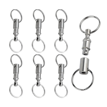 PFLYPF Lot de 6 porte-clés à double tête - Porte-clés en métal amovible - Confortable et pratique - Pour les voyages en plein ai