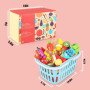 kramow Dinette en Bois, Dinette Enfant, Legumes Jouet avec Panier, Accessoire Cuisine Enfant, Jouets Alimentaires, Jouet Bois Ca