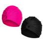 Lot de 2 bonnets de bain plissés - Double couche - Protection auditive - Bonnet de bain bandana - Couleur unie - Pour femme - So