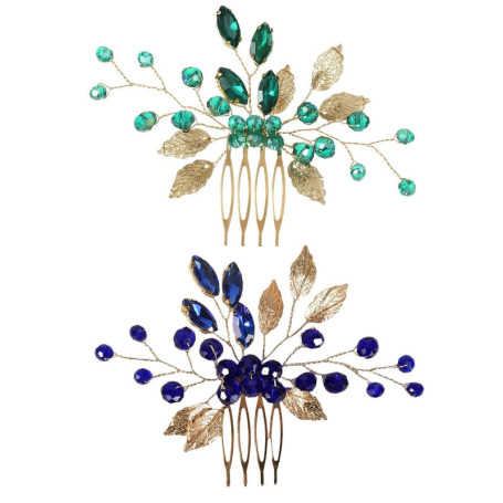 Couvre-Chef En Forme De Feuille, 2 Pièces, Accessoires Pour Cheveux De Mariée, Peigne Rétro, Épingles À Cheveux Pour Femmes, Acc