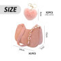 SLAXJNE 1 Sac Bandoulière Femme, 2 Pendentifs, Sac À Main Femme, Sac Bandoulière Femme, Sac Rose
