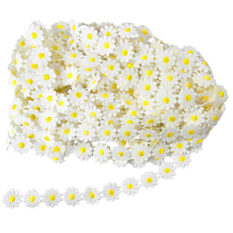 Petite Décoration De Marguerite De 15 Mètres, Dentelle Brodée De Marguerite, Accessoires De Bricolage, Tissu À Coudre, Décoratio