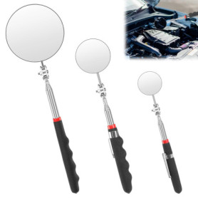 Lot de 3 Miroir D'Inspection Télescopique Miroir D'inspection Circulaire Miroirs D'inspection pour Voiture Télescopique Rotation