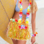 SUPVOX Ensemble De DéGuisement HawaïEn 5 PièCes - Jupe Hula 40cm, Bracelets, Bandeau Et Guirlande Pour FêTe Tropicale, Plage, Ca