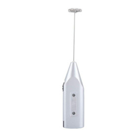 Mousseur à Lait Electrique Mélangeur à Mousse en Acier Inoxydable Anti-adhésive pour Briser les Oeufs sur Batterie emulsionneur 