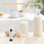 Mousseur à Lait Electrique Mélangeur à Mousse en Acier Inoxydable Anti-adhésive pour Briser les Oeufs sur Batterie emulsionneur 