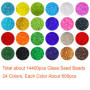 Tibaoffy Lot de 24 perles en verre pour fabrication de bijoux Multicolore 2 mm