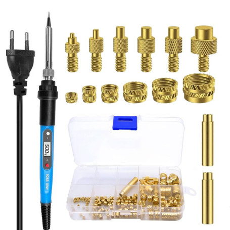 Frogetu Insert Fileté,Jeux d'embouts à Souder Pour Inserts Taraudés,Pointe Fer a Souder Pour Inserts Filetés M2/M3/M4/M5/M6/M8