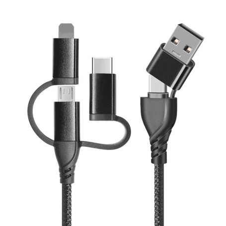 Câble Chargeur Multi Embout, 5 en 1 Câble Multi USB A/C [1M] Câble multi chargeur de Chargement Charge Rapide avec Micro USB Typ