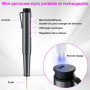 Mini Stylo Perceuse Électrique, GuKKK Mini Perceuse Sans Fil à 5 Vitesses, Mini Perceuse Électrique Manuelle avec 10 Petits Fore