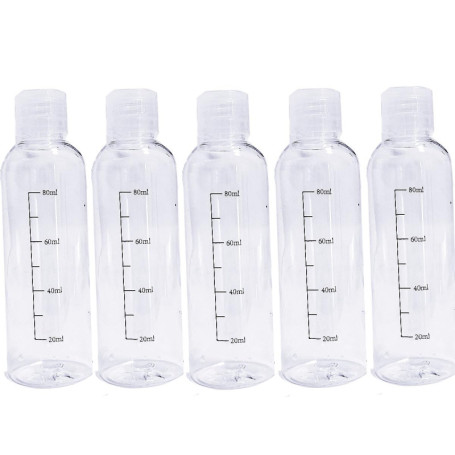 Flacon Voyage Avion Transparent avec Flip Cap 100ml, 5 Rechargeable Bouteille pour Cosmétique, Accessoires Contenant Flacon Vide