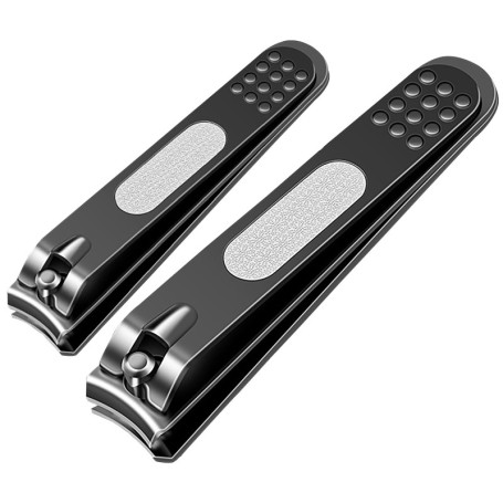 WOLMIK Lot de 2 coupe-ongles ergonomiques en acier inoxydable pour homme et femme