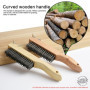 Oumuik Lot de 2 brosses métalliques avec manche en bois, brosse métallique pour enlever la rouille