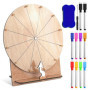 Roue De La Fortune,35 CM 12 Slots Roue De La Chance Avec Un Marqueur,Roue De Jeu De Mariage,Roue De Prix En Bois,Roue De Prix En