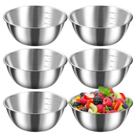 Bo À Mélanger En Métal,6 Pièces Bol Mélangeurs,Bols En Acier Inoxydable,Bo A Mélanger,Bol A Mixer En Inox Pour Cuire Et Servir, 