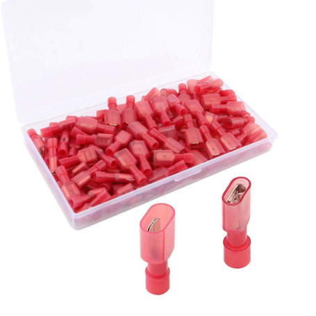 QitinDasen 80Pcs Connecteur Entièrement Isolé, Borne Fil Entièrement Isolé, Nylon Mâle/Femelle Rapide Câblage Débranche Bêche Bo