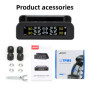 Jansite TPMS Système de surveillance de la pression des pneus à énergie solaire 22-87 psi sur pare-brise avec 4 capteurs de voit