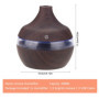 300 ML Humidificateur d'Air Ultrasonique Deep Wood Grain Huile Essentielle Cool Air Mist Aroma Diffuseur Coloré LED Night Light 