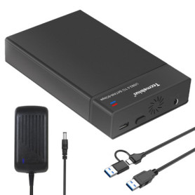 Tccmebius Boîtier de Disque 3,5 Dur Externe USB 3.0 Station d'accueil pour 2,5 3,5 Pouces SATA HDD/SSD Jusqu'à 22TB, avec Alimen
