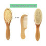 Molylove 3 pièce brosse à cheveux de bébé en bois et ensemble peigne | poils de chèvre naturel brosse | brosse à poils de bois p