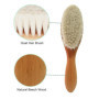 Molylove 3 pièce brosse à cheveux de bébé en bois et ensemble peigne | poils de chèvre naturel brosse | brosse à poils de bois p