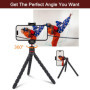 Trépied Mini Portable pour Téléphone & Caméra, Tripod Flexible avec Télécommande Bluetooth, Rotation 360°, Compatible iPhone/And