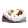 Lit pour Chat Chien, 2 en 1 Double Usage Panier pour Chat Coussin pour Chien Doux et Confortable Chaud Nid Chiot Panier Chat Moe