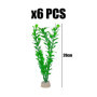 DHSBGWSX Lot de 6 plantes d'aquarium artificielles - Accessoires pour plantes aquatiques d'aquarium - Décoration d'aquarium - Pl