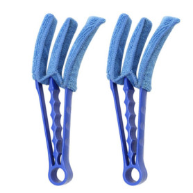 Lot de 2 Outils de Nettoyage pour Stores Vénitiens - Brosse à Griffes et Plumeau en Microfibre - Nettoyeur de Rideaux et Climati