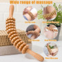 Uoimky Lot de 3 rouleaux de massage en bois avec poignée - Anti-cellulite - Pour le dos, les jambes, le cou, la cellulite - Rela