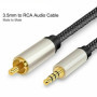 NC Câble RCA plaqué or 3,5 mm jack vers RCA / phono stéréo Y Splitter audio AUX Câble audio numérique HDTV Câble de connexion au