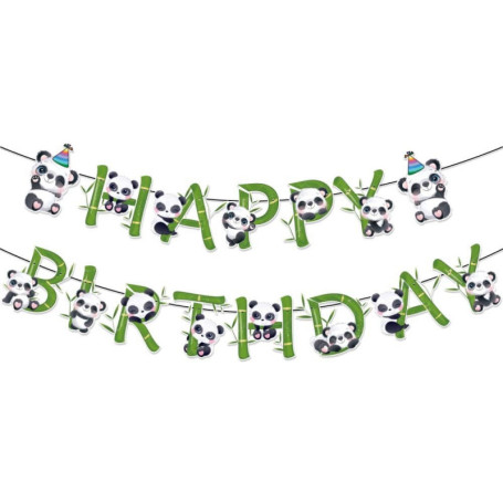 Panda Thème Bannière,fêtes sur le thème des panda décorations de fête de panda,décoration d'anniversaire de panda pourPanda Them