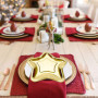 Lot de 10 assiettes en carton jetables en forme d'étoile dorée de 17,8 cm, motif pentagramme pour Noël, Halloween, dîner, mariag