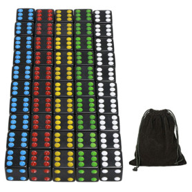 YOUSHARES 50PC D6 Dés Carré en Noir - Dés Standards 16mm à 6 Faces avec Sac de Transport pour Jeux de Tenzi, Yahtzee, DND MTG RP