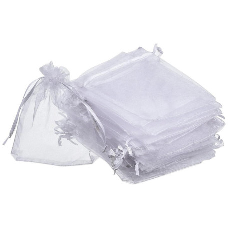 YOYEAH Lot de 200 sachets en organza 7 x 9 cm : pochettes à bijoux et cadeaux avec cordon de serrage, idéales comme sachets à bi