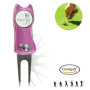 Crestgolf Golf Divot Tool avec Bouton Pop-up et Marqueur de Balle Magnétique Pitch Mark Mini-Outil Portable et Pliable Léger(Pin