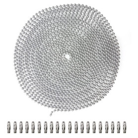 BetterJonny 6M Chaîne à Billes, Chaîne en Acier Inoxydable de 3,2 mm avec 20 Connecteurs Correspondants Chaîne Boule Chaîne à Ro