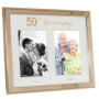 Lawrence Frames Cadre photo double en métal doré pour 50e anniversaire de mariage 10 x 15 cm